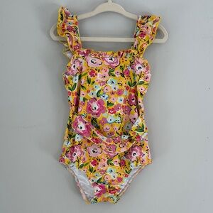 SweetHoney Girls Yellow Floral One-Piece Swimsuit